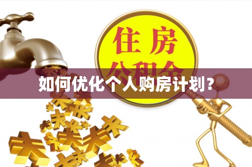 偏关如何优化个人购房计划？