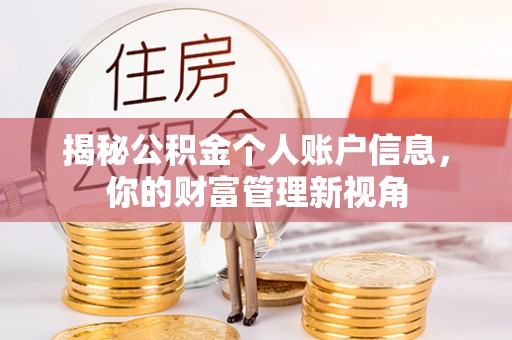 偏关揭秘公积金个人账户信息，你的财富管理新视角